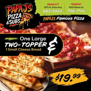 1 Large, 2 Topper w/ (S) Ch Bread Deal